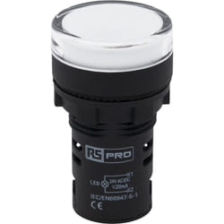 Rs Pro - Voyant lumineux led Blanc 24V c.a. / v c.c., ø découpe 22mm, IP65 ( Prix pour 1 )