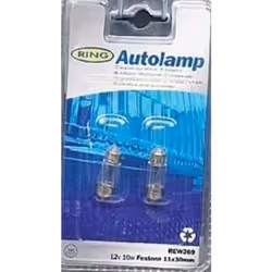 2 Ampoules Navettes 12V 10W 11x30mm S8.5d REW269 Qualité d'origine Tension 12V DC Puissance 10W Dimension : 11x30mm Culot : S ...