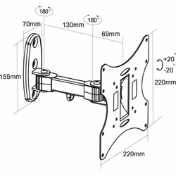 Proper Classic Swing Arm TV Bracket for 23"-42" 42" - Vue supplémentaire 6