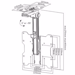 Proper Under Cabinet Folding TV Bracket for 19"-40" 40" Noir - Vue supplémentaire 7