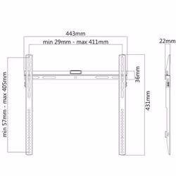Proper Flat Wall TV Bracket for Curved and Flat 32"-55" 139,7 cm (55") Noir - Vue supplémentaire 7