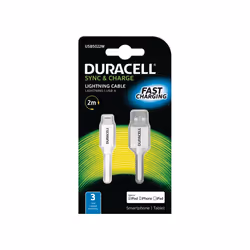 Duracell USB5022W câble Lightning 2 m Blanc