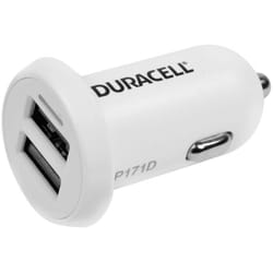 Gefom - Chargeur double usb voiture 12V, blanc 2.4+1A