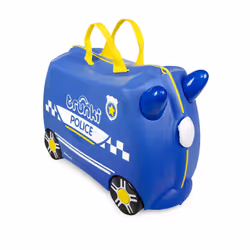 Trunki Percy la Voiture de Police, Valise, Noir, Bleu, Blanc, Jaune, Plastique, 4 roue(s), CE, 18 L