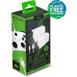 Pack Blocs-Batteries Stealth SX-C8 X Blanc + Charge avec câble tressé Xbox