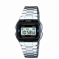 Casio A163WA-1QES montre Montre bracelet Mâle Électronique métallique clair