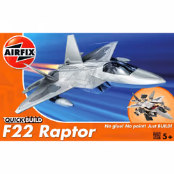 Airfix QUICK BUILD F22 Raptor, Modèle réduit d’aéronef à aile fixe, Kit de montage, F22 Raptor, unisexe, Plastique, 24 pièce( ...