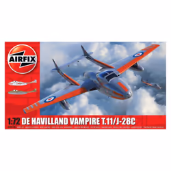 Airfix A02058A, Modèle réduit d’aéronef à aile fixe, Kit de montage, 1:72, de Havilland Vampire T.11 / J-28C, unisexe, Plasti ...
