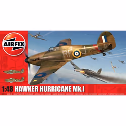 Airfix 21.A05127A, Modèle réduit d’aéronef à aile fixe, Kit de montage, 1:48, Hawker Hurricane Mk.1, 127 pièce(s), 8 an(s)