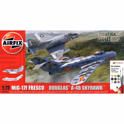 Airfix A50185, Modèle réduit d’aéronef à aile fixe, Kit de montage, 1:72, Mig 17, Douglas Skyhawk, unisexe, Plastique