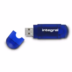 Integral 8GB USB2.0 DRIVE EVO BLUE, 8 Go, USB Type-A, 2.0, 12 Mo/s, Casquette, Bleu