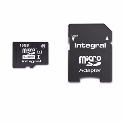Integral INMSDH16G10, 16 Go, MicroSDHC, Classe 10, 40 Mo/s, Noir