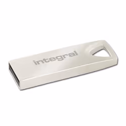 Integral 16GB USB2.0 DRIVE ARC METAL, 16 Go, USB Type-A, 2.0, 12 Mo/s, Sans capuchon, Argent