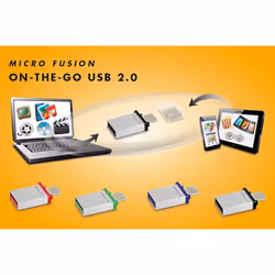 Integral 16GB Micro Fusion USB2.0 OTG lecteur USB flash 16 Go USB Type-A / Micro-USB 2.0 Noir, Argent