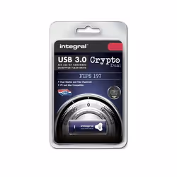 Integral 32GB Crypto Dual FIPS 197 Encrypted USB 3.0 lecteur USB flash 32 Go USB Type-A 3.2 Gen 1 (3.1 Gen 1) Bleu