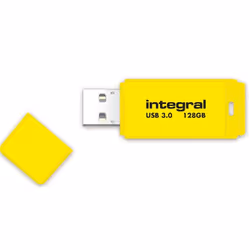 Integral NEON 3.0, 128 Go, USB Type-A, 3.2 Gen 1 (3.1 Gen 1), 120 Mo/s, Casquette, Jaune