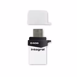 Integral MICRO FUSION USB 3.0 OTG lecteur USB flash 64 Go USB Type-A / Micro-USB 3.2 Gen 1 (3.1 Gen 1) Blanc