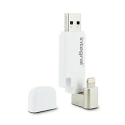 Integral ISHUTTLE lecteur USB flash 32 Go USB Type-A / Lightning 3.2 Gen 1 (3.1 Gen 1) Argent, Blanc