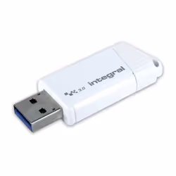 Integral 128GB USB3.0 DRIVE TURBO WHITE UP TO R-400 W-100 MBS, 128 Go, USB Type-A, 3.2 Gen 1 (3.1 Gen 1), 400 Mo/s, Slide, Bl ...