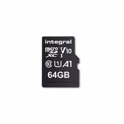 Integral 64GB HIGH SPEED MICROSDHC/XC V10 UHS-I U1, 64 Go, MicroSD, UHS-I, 100 Mo/s, Class 1 (U1), V10