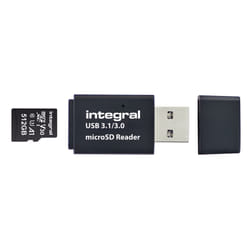 Integral USB3.0 CARDREADER SINGLE SLOT MSD lecteur de carte mémoire USB 3.2 Gen 1 (3.1 Gen 1) Noir