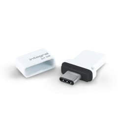 Integral 64GB USB3.0 DRIVE FUSION DUAL TYPE-C BLACK UP TO R-180 W-30 MBS lecteur USB flash 64 Go USB Type-A / USB Type-C 3.2 Gen 1 (3.1 Gen 1) Blanc, Noir