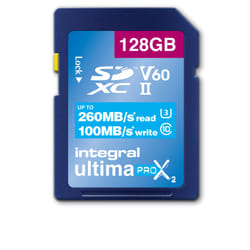 Integral 128GB ULTIMAPRO X2 SDXC 260/100MB UHS-II V60 128 Go SD