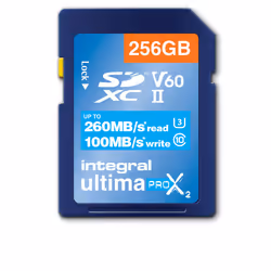 Integral 256GB ULTIMAPRO X2 SDXC 260/100MB UHS-II V60