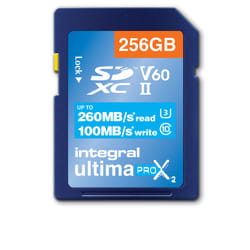 Integral 256GB ULTIMAPRO X2 SDXC 260/100MB UHS-II V60 256 Go SD