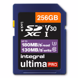 Integral INSDX256G-180V30, 256 Go, SD, UHS-I, 180 Mo/s, 130 Mo/s, Class 3 (U3)