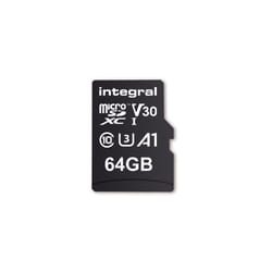 Integral INMSDX64G-100V30 64GB MICRO SD CARD MICROSDXC UHS-1 U3 CL10 V30 A1 UP TO 100MBS READ 45MBS WRITE 64 Go MicroSD UHS-I Classe 10