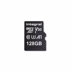 Integral INMSDX128G-100V30 128GB MICRO SD CARD MICROSDXC UHS-1 U3 CL10 V30 A1 UP TO 100MBS READ 45MBS WRITE, 128 Go, MicroSD, ...