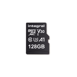 Integral INMSDX128G-100V30 128GB MICRO SD CARD MICROSDXC UHS-1 U3 CL10 V30 A1 UP TO 100MBS READ 45MBS WRITE 128 Go MicroSD UHS-I