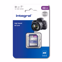Integral INSDH32G-100V30 32GB SD CARD SDHC UHS-1 U3 CL10 V30 UP TO 100MBS READ 30MBS WRITE 32 Go UHS-I