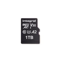 Integral INMSDX1TB-180/150V30 1TB MICRO SD CARD MICROSDXC UHS-1 U3 CL10 V30 A2 UP TO 180MBS READ 150MBS WRITE 1 To MicroSD UHS-I