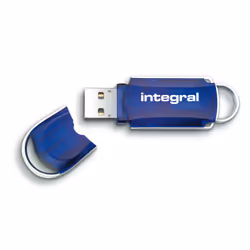 Integral 128GB USB2.0 DRIVE COURIER BLUE TWIN PACK, 128 Go, USB Type-A, 2.0, 12 Mo/s, Casquette, Bleu, Argent