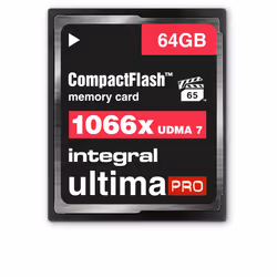 Integral INCF64G1066X, 64 Go, CompactFlash, 160 Mo/s, 135 Mo/s, Noir