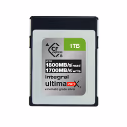 Integral 1TB UltimaPro X2 CFexpress Cinematic Silver Type B 2.0 Card, 1 To, CFexpress, 1800 Mo/s, 1700 Mo/s