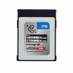 Integral 2TB UltimaPro X2 CFexpress Cinematic Silver Type B 2.0 Card, 2 To, CFexpress, 1800 Mo/s, 1700 Mo/s