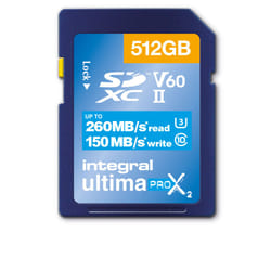 Integral 512GB ULTIMAPRO X2 SDXC 260/150MB UHS-II V60 512 Go SD
