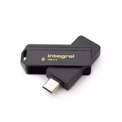 Integral INFD16GB360CSEC3.2, 16 Go, USB Type-C, 3.2 Gen 1 (3.1 Gen 1), Pivotant, 5 g, Noir, Or