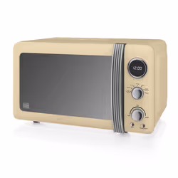 Swan SM22030CN, Comptoir, Micro-onde simple, 20 L, 800 W, Boutons, Rotatif, Crème