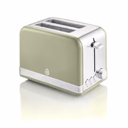 Swan Retro, 2 part(s), Vert, Acier inoxydable, Boutons, Rotatif, 815 W, 220-240 V