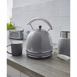 Swan SK14630GRN, 1,8 L, 3000 W, Gris, Acier inoxydable, Indicateur de niveau d'eau, Arrêt de sécurité en cas de surchauffe