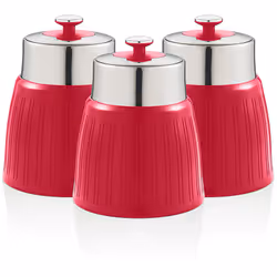 Swan - SWKA1024RN Retro Set 3 Boîtes de Rangement Cuisine 1,2L Hermétiques pour Pâtes Riz, Vintage Rouge