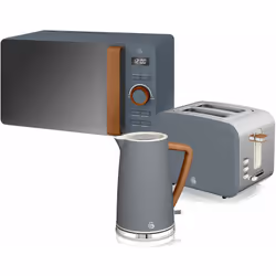 SWAN STRP1060GRYNEU Set petit-déjeuner bouilloire grille-pain micro-ondes 20L Nordic Gris Gris