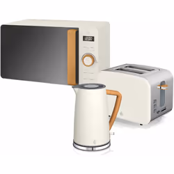 Swan - STRP1060WHTNEU Set petit-déjeuner bouilloire grille-pain micro-ondes 20L Nordic Blanc 2200W Blanc