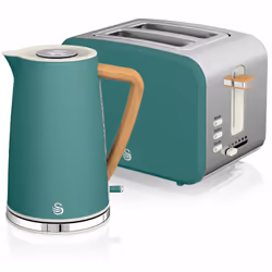 Set petit-déjeuner composé de grille-pain 900 W pour 2 tranches larges avec 6 niveaux de grille-pain et bouilloire électrique ...