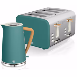 Swan - STP2091GRENEU Set petit-déjeuner Bouilloire sans fil 1,7 l grille-pain 4 Nordic Vert Vert