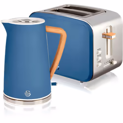 Set petit-déjeuner composé de grille-pain 900 W pour 2 tranches larges avec 6 niveaux de grille-pain et bouilloire électrique ...